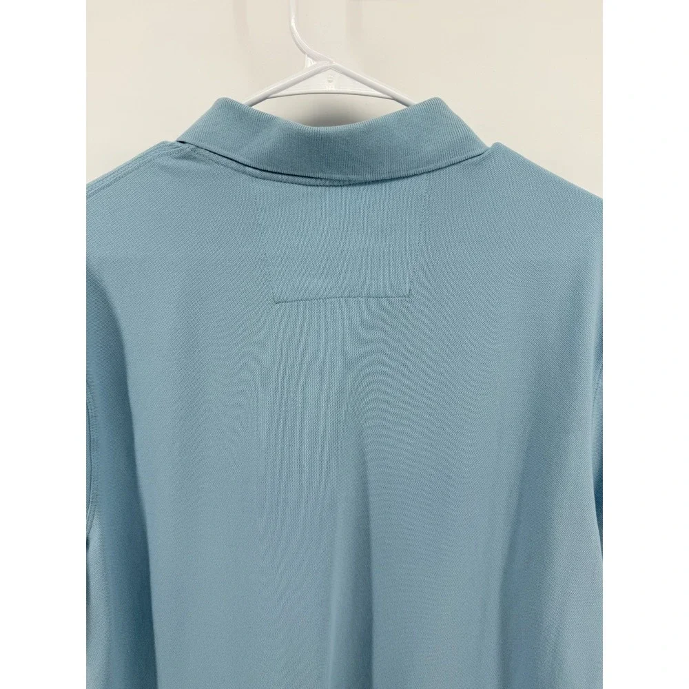 Banana Republic Blue Pique Polo Shirt Men XL Cotton Logo Preppy Golf Casual EUC